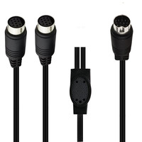 Câble adaptateur en Y Mini DIN 10 broches, câble d'entrée audio 10 broches compatible avec récepteur TV, moniteur TV, projecteur