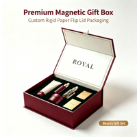 Boîte cadeau magnétique avec logo personnalisé, boîte rigide en papier à rabat de luxe avec insert en velours personnalisé pour l'emballage de cosmétiques et de soins de la peau