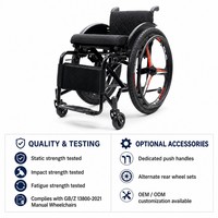 Fauteuil roulant sportif léger, 24 pouces, en alliage d'aluminium, pliable, manuel, pour adultes, fauteuil roulant sportif ultraléger