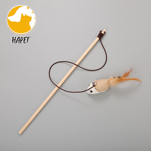 Pesca Polo gato juguete palo de madera con Terra Natural gato ratón cabeza de calabaza de chica de pescado - Product Image 5