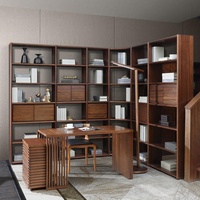 Bureau d'ordinateur en bois de style chinois moderne avec tiroir, design minimaliste