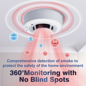 <span class=keywords><strong>Détecteur</strong></span> 2-en-1 <span class=keywords><strong>de</strong></span> <span class=keywords><strong>fumée</strong></span> et <span class=keywords><strong>de</strong></span> chaleur avec alarme sonore >85 dB, sonde <span class=keywords><strong>de</strong></span> température pour aérateurs, bouton <span class=keywords><strong>de</strong></span> silencieux/auto-vérification et avertissement - Product Image 3
