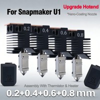 Kepala Cetak Ekstruder Printer 3D Berkualitas Tinggi, Pemanasan Cepat, Kontrol Suhu Stabil, Rakitan Hotend untuk Snapmaker U1