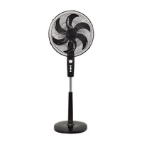 Ventilateur électrique intelligent de 16 pouces en plastique sur pied avec télécommande de 18 pouces et 6 pales de refroidissement pour la chambre à coucher et la maison