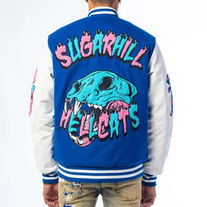 Chaqueta Bomber de Pana de Alta Calidad con Logotipo Personalizado, Bordado, Patchwork, Unisex, Chaqueta de Mezclilla de Cachemira, Chaqueta Formal de Invierno - Product Image 5