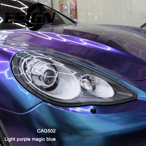 CAG502, autocuración, antiarañazos, camaleón brillante, púrpura claro para cambio de Color azul, pegatina de envoltura de vinilo para coche, protección UV - Product Image 5