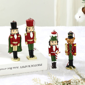 Small Walnut Soldier Resin Pendant Elegant Standing Figure <b>Box</b> Ornament for <b>Christmas</b> Tree Decoration Doll Shape Factory - Product Image 3
