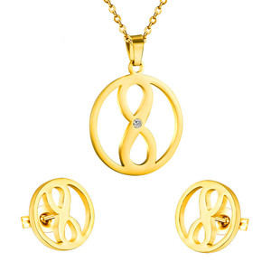 여성 주얼리 세트 18K 골드 도금 스테인리스 스틸 8자형 Dubai 스타일 - Product Image 3