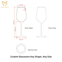 Verre à vin en cristal de qualité supérieure 560 ml, verres à vin à pied fin colorés faits à la main, gobelets de dégustation transparents pour Cabernet Merlot Pinot Noir