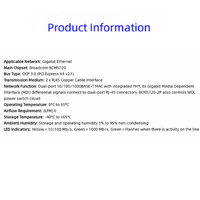 Tarjeta de Red Interna PCI para Servidor ST7514 OCP3.0 BCM5720, Doble Ethernet/RJ45, Cobre, Gigabit, para Servidores de Centros de Datos Empresariales