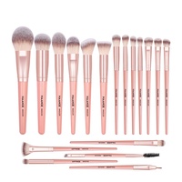 Maange pinceaux cosmétiques 18 pcs Private Label Rose Noir Ombre à paupières Blender Ensemble de pinceaux de maquillage personnalisés