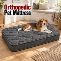 Grand matelas orthopédique pour chien avec matelassage personnalisé et bordure renforcée pour les marques de vente au détail et les acheteurs de produits pour animaux de compagnie