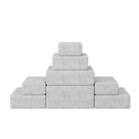 Ensemble de canapés modulaires sectionnels uniques en mousse et tissu compressé, 12 pièces, design moderne pour salon, hôtel, centre commercial