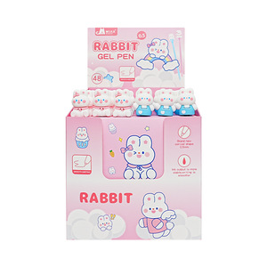 Cute Cartoon Rabbit Gel Pen Pink Blue Needle Tip Plastic Office School Writing Pen Mixed Pack - Product Image 5