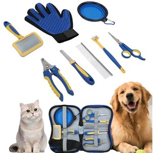 Juego de 8 Piezas de Artículos de Aseo Plegables y Ecológicos de Nailon para <span class=keywords><strong>Perros</strong></span> y Gatos, con Cepillo, Peine, Cortauñas - Product Image 4