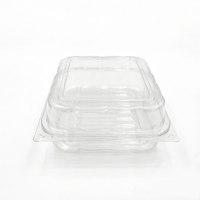 Boîte d'emballage en plastique rectangulaire personnalisée pour la restauration rapide, boîte à blister pour légumes, gâteaux, aliments, stockage, recyclable, PET