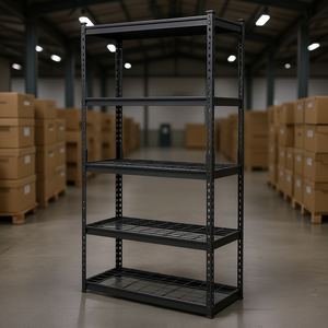 Étagère métallique robuste à 5 niveaux réglables, sans boulons, capacité 1000 kg, 36x16x72 pouces, revêtement poudré noir, D0100HADB67 - Product Image 2