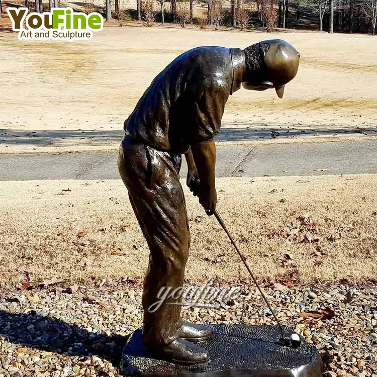 Statue de golfeur en Bronze métallique personnalisée grandeur nature