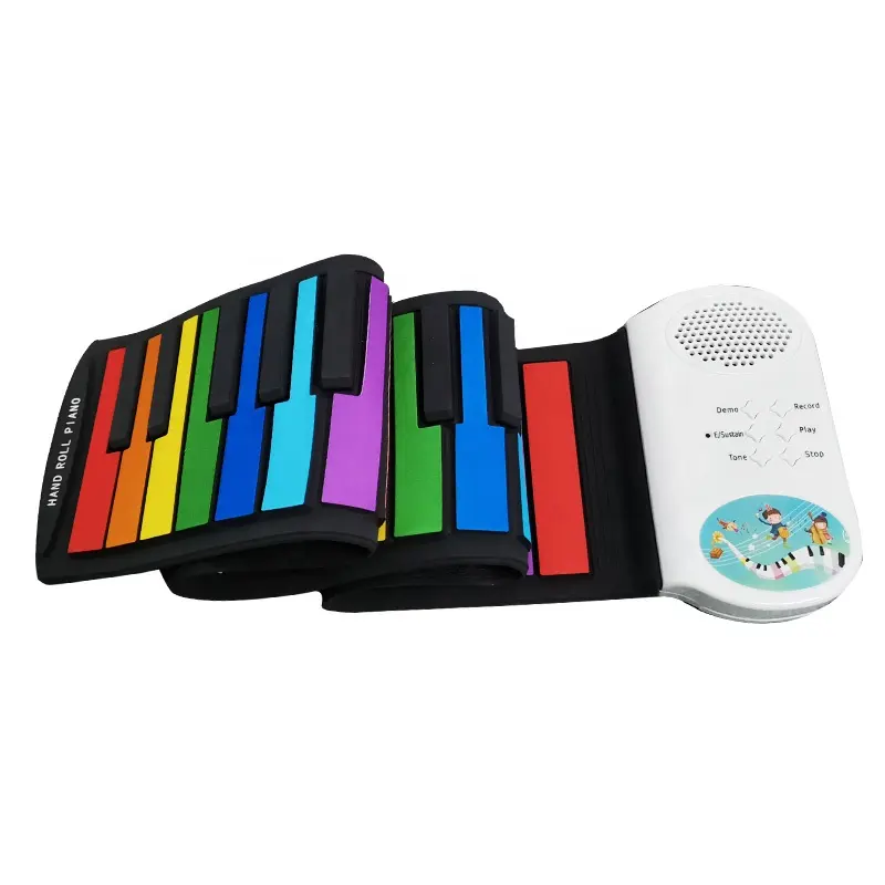 Toptan katlanabilir dijital piyano Roll Up piyano klavyesi 49 Soft Keys enstrüman oyuncak elektronik org müzik acemi