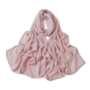 Hijab Muslim Wanita Premium Malaysia, Syal Panjang <span class=keywords><strong>Chiffon</strong></span> Bermotif, Berhias Berlian Rhinestone Berkilau - Product Image 6