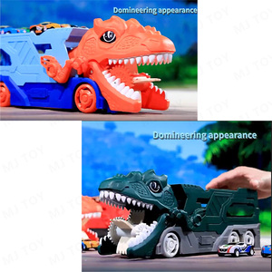 Camion de stockage 2 en 1 Jouet de déglutition <span class=keywords><strong>T</strong></span>-<span class=keywords><strong>Rex</strong></span> transformé avec 6 voitures coulissantes Piste de course Voiture dévorante de dinosaures - Product Image 6