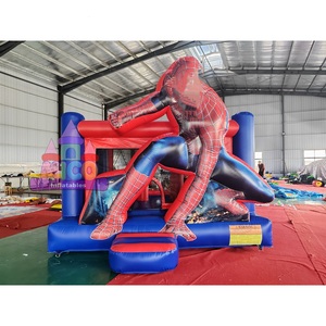Castillo Inflable con Temática de Superhéroe Guerrero de Telarañas, Rojo y <span class=keywords><strong>Azul</strong></span>, Castillo Hinchable de Dibujos Animados para Niños, Alquiler Comercial para Fiestas Pequeñas - Product Image 2