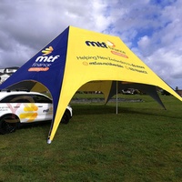 Auvent publicitaire personnalisé en forme d'étoile, Portable, Double dessus, 12x17m, deux pôles, pour événement en plein air, Super grande tente en forme d'araignée