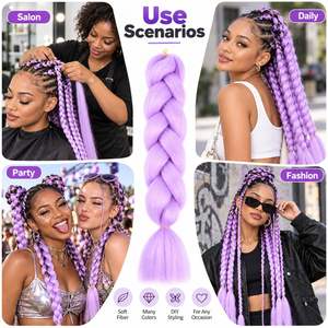 Extensiones de Cabello Sintético para Trenzas Jumbo, Fibra Suave, 60 cm, 24 Pulgadas, Cola de Caballo Pre-Trenzada, Logotipo Personalizado, Venta al Por Mayor - Product Image 3
