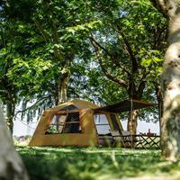 Tente de camping gonflable imperméable pour 2 personnes, avec auvent, en tissu Oxford, installation automatique, tente de glamping toutes saisons, pour le camping en plein air