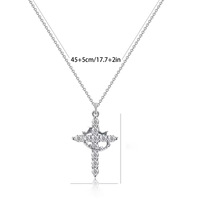Simple Collier Ras du Cou Pendentif Couronne Croix pour Femmes Hommes Filles Fête Bijou Tendance Exquis pour le Black Friday Cadeau de Noël