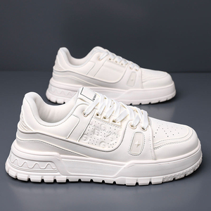 Chaussures de marche en cuir véritable marron foncé à lacets, bout rond, avec semelle intermédiaire EVA amortie et semelle extérieure en caoutchouc, style toutes saisons - Product Image 4
