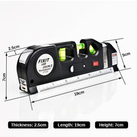 Règle laser multifonctionnelle de qualité industrielle, réglable, avec ruban de mesure croisé de 8 pieds pour la traçage de lignes