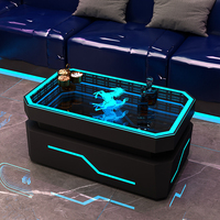 Table LED Illuminée de Haute Qualité pour Bar, Danse, Discothèque et Pub, Logo Personnalisable, Acier Inoxydable, Verre Trempé, Effet Miroir Abyssal