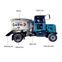 Bétonnière hydraulique fiable de 6000 L 4x4 avec alimentation automatique en eau pour projets de construction hors route