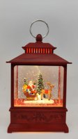 Lanterne LED de Noël vintage faite à la main, décorative de table, avec Père Noël en PE, musicale et lumineuse, pour une ambiance festive