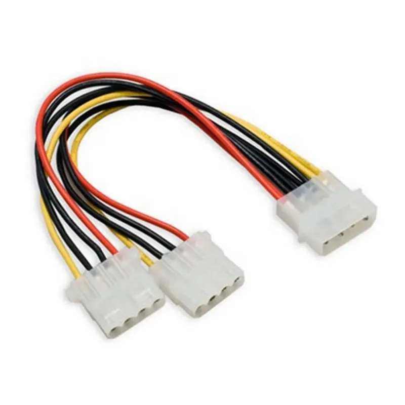 IDE 4 PIN Molex Male to Dual female Power Extension Y Cable Adapter Cable for PC cooling fan CD Driver Hard Disk