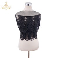 Dra-379 fait à la main de haute qualité strass verre cristal gland perles corsage Applique travail coudre fleur forme patchs