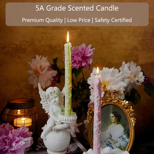 Embossed Pillar <b>Taper</b> <b>Candle</b> Handmade Scented <b>Candle</b> Wedding Decoration Valentine Gift Aromatherapy Home Decor Romantic Gift - Product Image 3