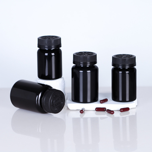Nhà sản xuất bán buôn của nhỏ màu đen Pet Pill chai tùy chỉnh 100ml công suất với nắp vặn cho y học lưu trữ - Product Image 3
