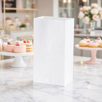 Sac en papier kraft à fond carré pour boulangerie, résistant à la graisse, de qualité alimentaire, avec impression de logo personnalisée pour café
