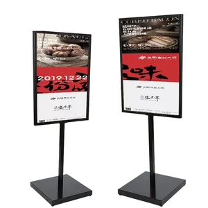 Heavy duty vertical floor standing metal frame cardboard signage poster foldable holder stand for advertising promotion display