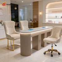 Station de manucure de luxe sur mesure avec collecteur de poussière pour salon de beauté