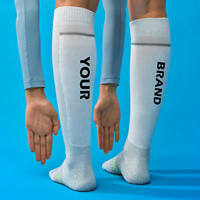 Chaussettes en laine unisexes, chaussettes de compression performantes, chaussettes personnalisées jusqu'au genou, chaussettes longues pour la course à pied, chaussettes de sport avec logo personnalisé