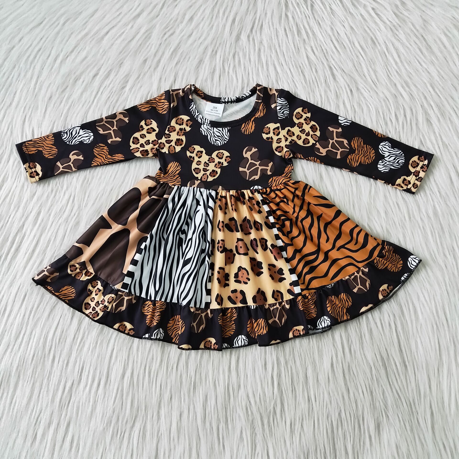 Moda bebé niñas vestido dibujos animados ratón patrón niños ropa de verano Moda bebé niñas vestido dibujos animados ratón patrón niños ropa de verano