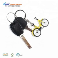 Porte-clés en métal plaqué, forme vélo, personnalisé, faible MOQ, idéal pour la promotion et les cadeaux (vente en gros)