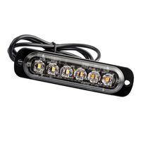 Feux stroboscopiques à grille 6 LED 18W IP67 Rouge à montage en surface, feux d'avertissement 12V-24V pour camion
