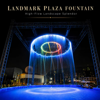 Fontaine d'eau musicale LISHI avec écran de projection, projecteur laser programmable, commande directe usine pour hôtels, places publiques, parcs et complexes hôteliers