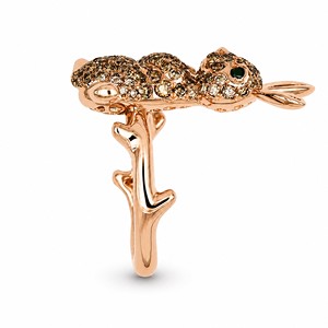 แหวนรูปกระต่ายประดับเพชรคิวบิกเซอร์โคเนียหลากสีสันเคลือบทอง 18k สำหรับสุภาพสตรี - Product Image 5