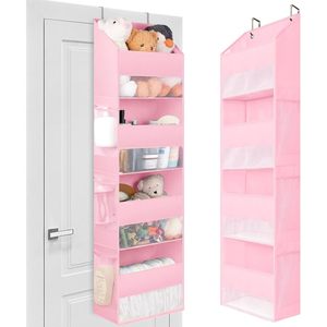 Over The Door Organizer 4 <b>Shelf</b> 6 Pockets Waterproof Polyester Storage Rack For Toys Behind Door Wall Hanging - Product Image 1
