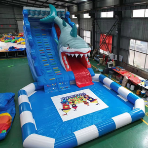 Bên cho thuê MOONWALK nhà bị trả lại trượt nước <span class=keywords><strong>Inflatable</strong></span> lâu đài trẻ em thu hút khách du lịch nhảy lâu đài với hồ bơi - Product Image 4